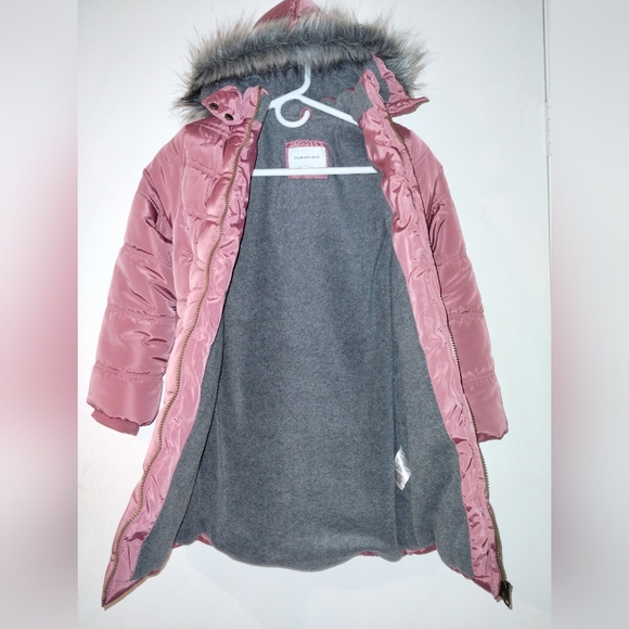 Calvin Klein Girls Puffer Faux Fur Coat - Picture 6 of 12
